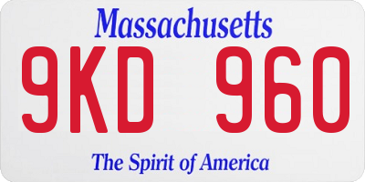 MA license plate 9KD960