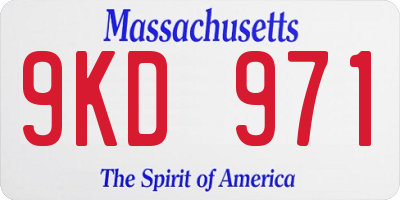 MA license plate 9KD971