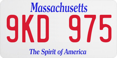 MA license plate 9KD975