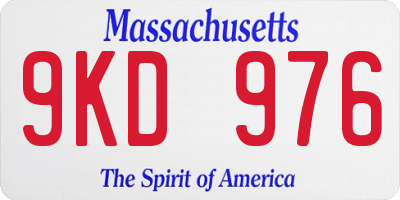 MA license plate 9KD976