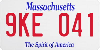 MA license plate 9KE041