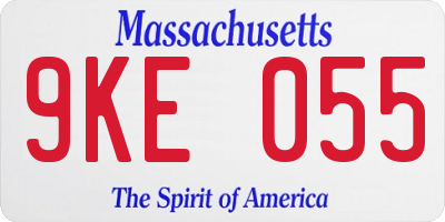 MA license plate 9KE055
