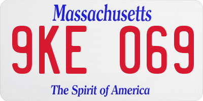MA license plate 9KE069