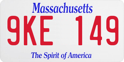 MA license plate 9KE149