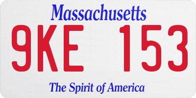 MA license plate 9KE153