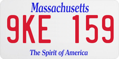 MA license plate 9KE159