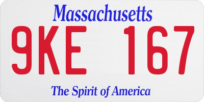 MA license plate 9KE167