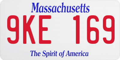 MA license plate 9KE169