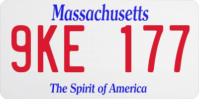 MA license plate 9KE177