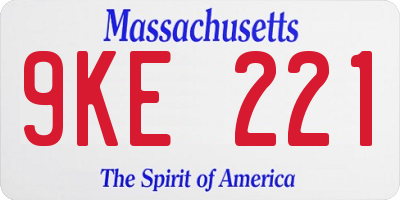 MA license plate 9KE221