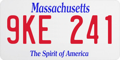 MA license plate 9KE241