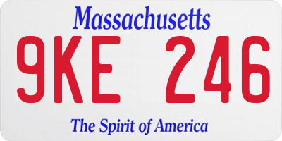 MA license plate 9KE246