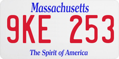 MA license plate 9KE253