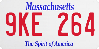 MA license plate 9KE264