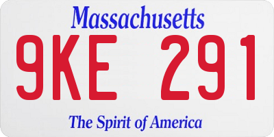 MA license plate 9KE291