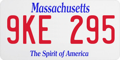 MA license plate 9KE295