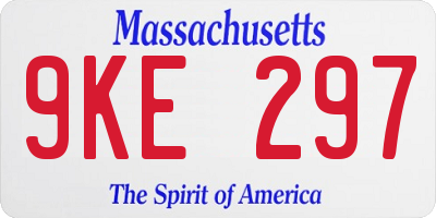 MA license plate 9KE297