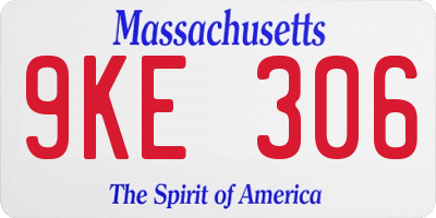 MA license plate 9KE306