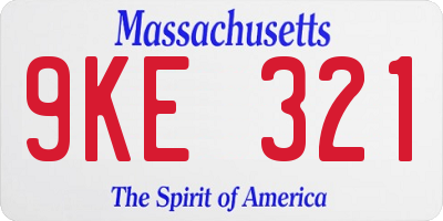 MA license plate 9KE321