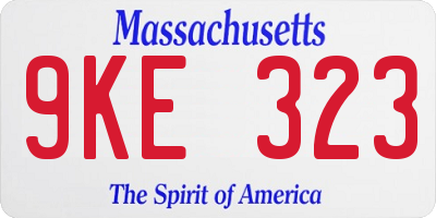 MA license plate 9KE323