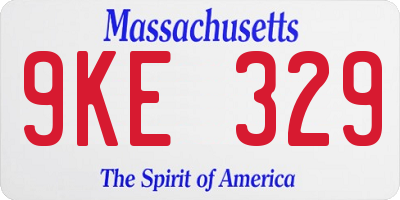 MA license plate 9KE329