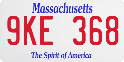 MA license plate 9KE368