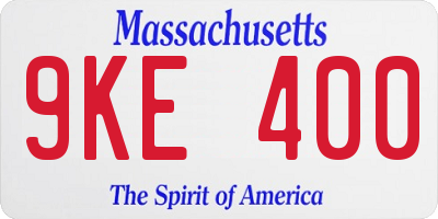MA license plate 9KE400