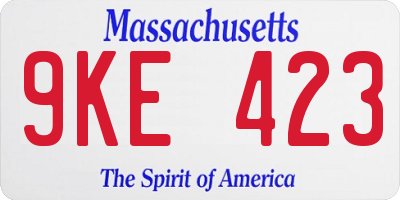 MA license plate 9KE423