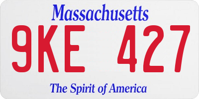 MA license plate 9KE427