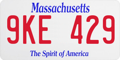 MA license plate 9KE429
