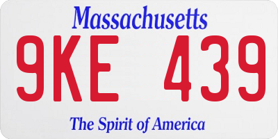 MA license plate 9KE439