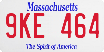 MA license plate 9KE464