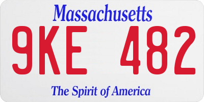 MA license plate 9KE482