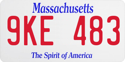MA license plate 9KE483