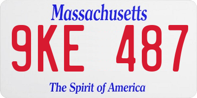 MA license plate 9KE487
