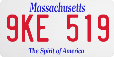 MA license plate 9KE519