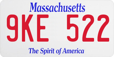 MA license plate 9KE522
