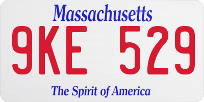 MA license plate 9KE529