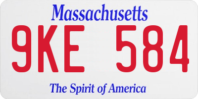 MA license plate 9KE584