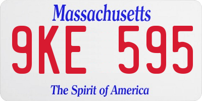 MA license plate 9KE595