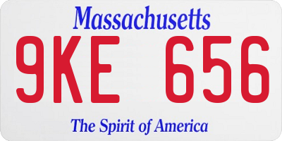 MA license plate 9KE656