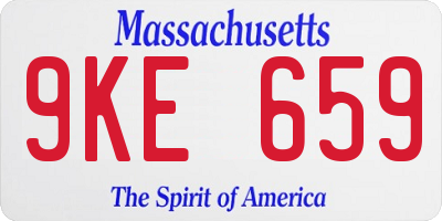 MA license plate 9KE659
