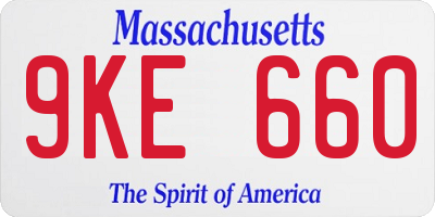 MA license plate 9KE660