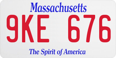 MA license plate 9KE676