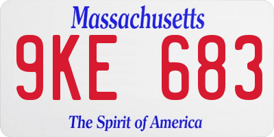 MA license plate 9KE683