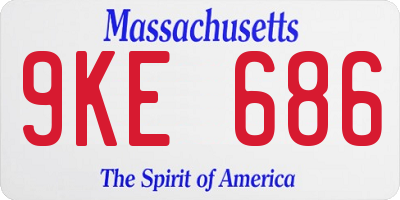MA license plate 9KE686
