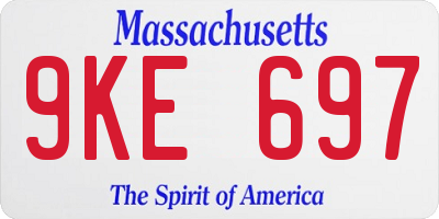 MA license plate 9KE697