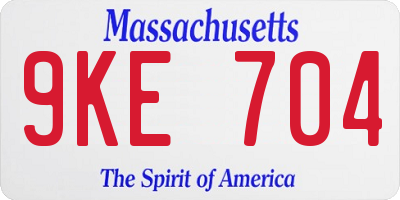 MA license plate 9KE704