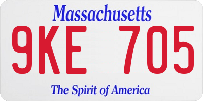 MA license plate 9KE705