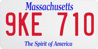 MA license plate 9KE710